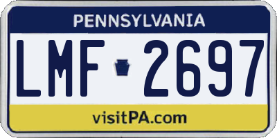 PA license plate LMF2697