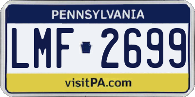 PA license plate LMF2699