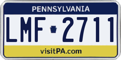 PA license plate LMF2711