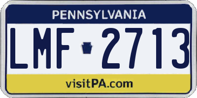 PA license plate LMF2713