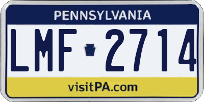 PA license plate LMF2714