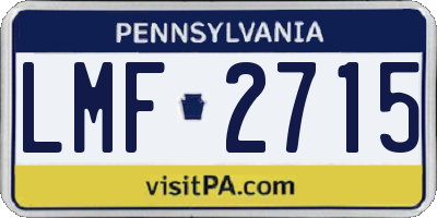 PA license plate LMF2715