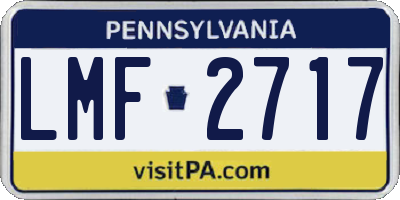 PA license plate LMF2717