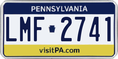 PA license plate LMF2741