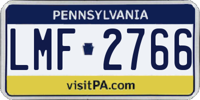 PA license plate LMF2766