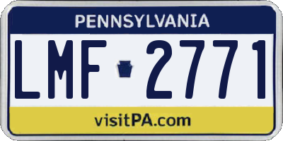 PA license plate LMF2771