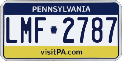 PA license plate LMF2787