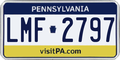 PA license plate LMF2797