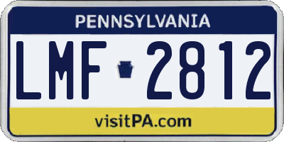 PA license plate LMF2812