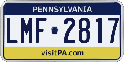 PA license plate LMF2817