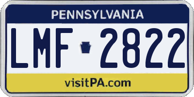 PA license plate LMF2822
