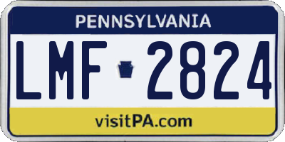 PA license plate LMF2824