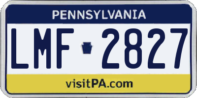 PA license plate LMF2827