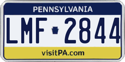 PA license plate LMF2844