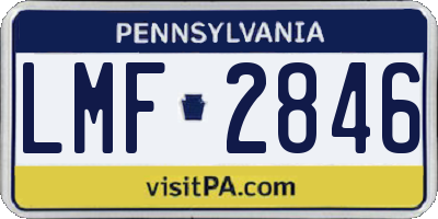 PA license plate LMF2846