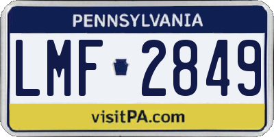 PA license plate LMF2849