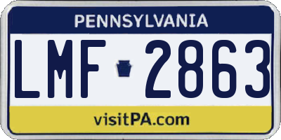 PA license plate LMF2863