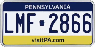 PA license plate LMF2866