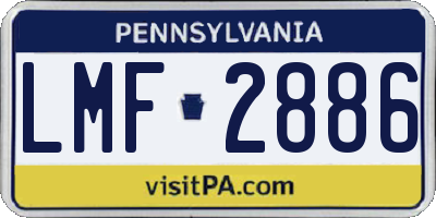 PA license plate LMF2886
