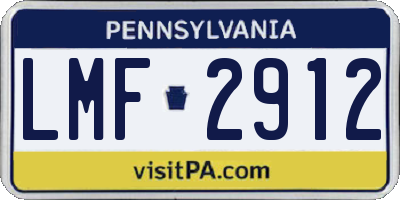 PA license plate LMF2912
