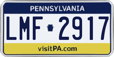 PA license plate LMF2917