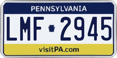 PA license plate LMF2945