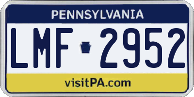PA license plate LMF2952