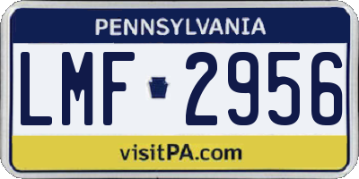 PA license plate LMF2956