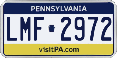 PA license plate LMF2972