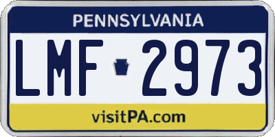 PA license plate LMF2973