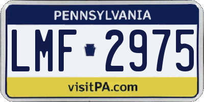 PA license plate LMF2975