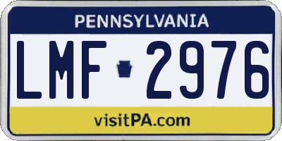 PA license plate LMF2976