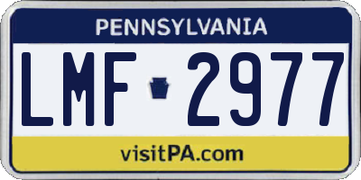 PA license plate LMF2977