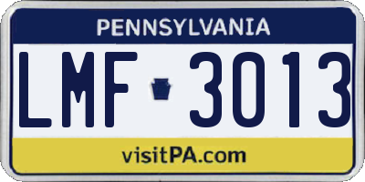 PA license plate LMF3013