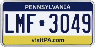 PA license plate LMF3049