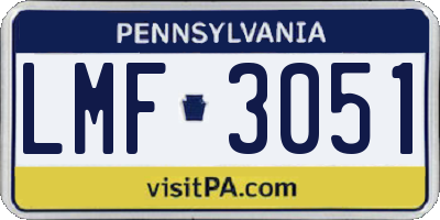 PA license plate LMF3051