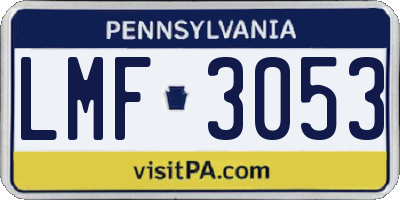 PA license plate LMF3053