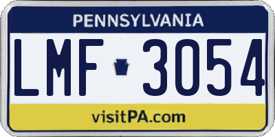 PA license plate LMF3054