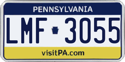 PA license plate LMF3055