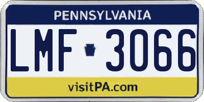 PA license plate LMF3066