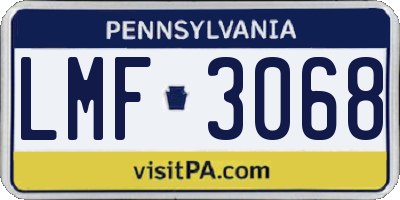 PA license plate LMF3068