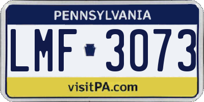 PA license plate LMF3073