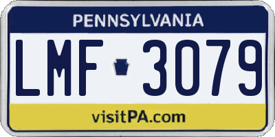 PA license plate LMF3079