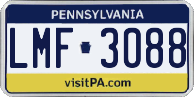 PA license plate LMF3088