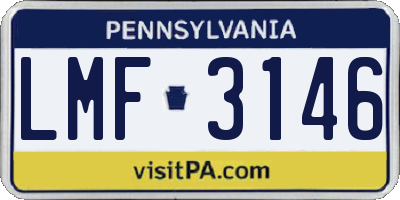 PA license plate LMF3146