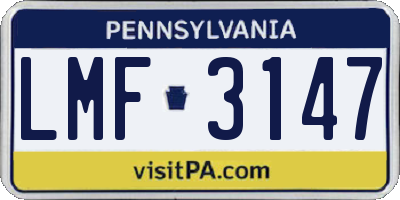 PA license plate LMF3147