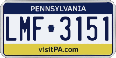 PA license plate LMF3151