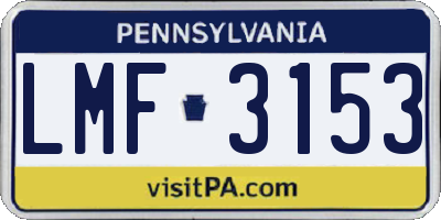 PA license plate LMF3153