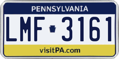 PA license plate LMF3161