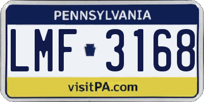 PA license plate LMF3168